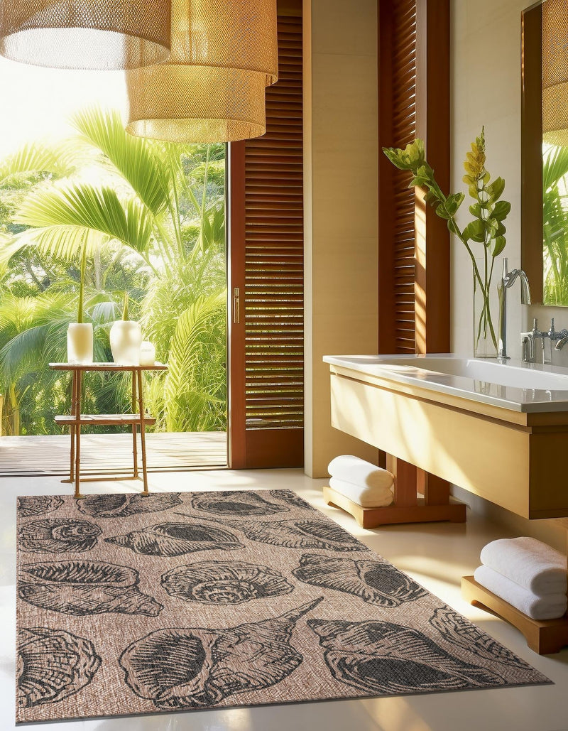 Seaside Haven Rugs Collection Area Rug - Lighthouse (Brown and Black) Rectangle Brown and Black lifestyle 5