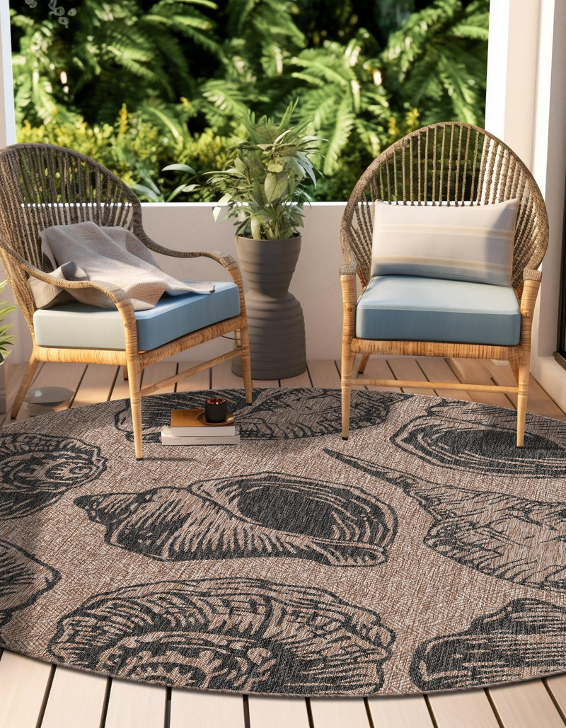 Seaside Haven Rugs Collection Area Rug - Lighthouse (Brown and Black) Round Brown and Black lifestyle 4