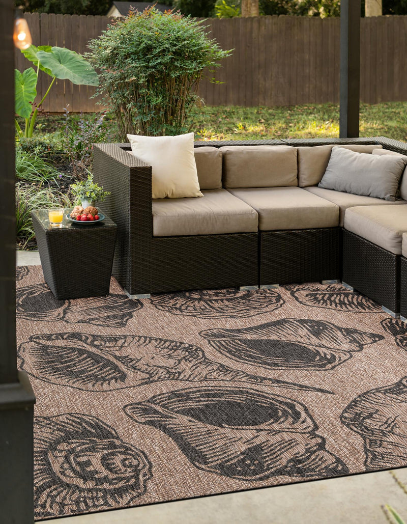 Seaside Haven Rugs Collection Area Rug - Lighthouse (Brown and Black) Square Brown and Black lifestyle 0