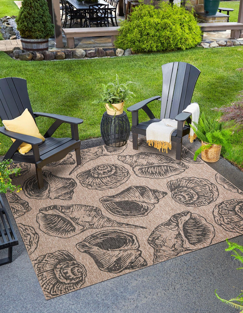 Seaside Haven Rugs Collection Area Rug - Lighthouse (Brown and Black) Square Brown and Black lifestyle 4
