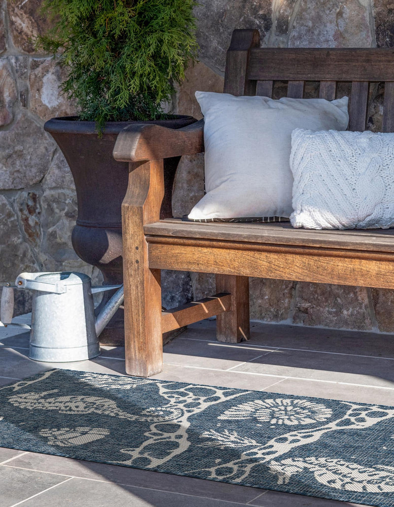 Seaside Haven Rugs Collection Area Rug - Wavecrest Runner Navy Blue lifestyle 9