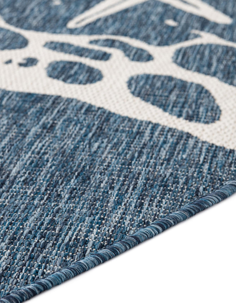 Seaside Haven Rugs Collection Area Rug - Wavecrest Round Navy Blue lifestyle 13