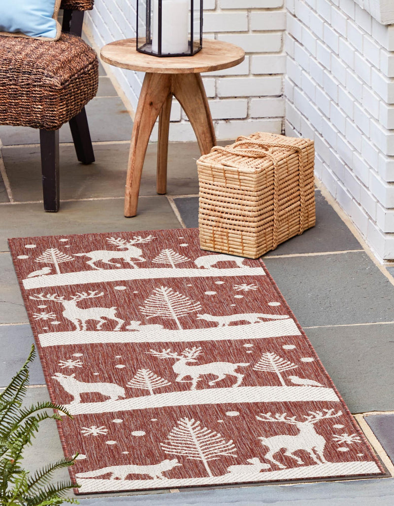 Garden Festivity Collection Area Rug - Evergreen Runner Red lifestyle 79