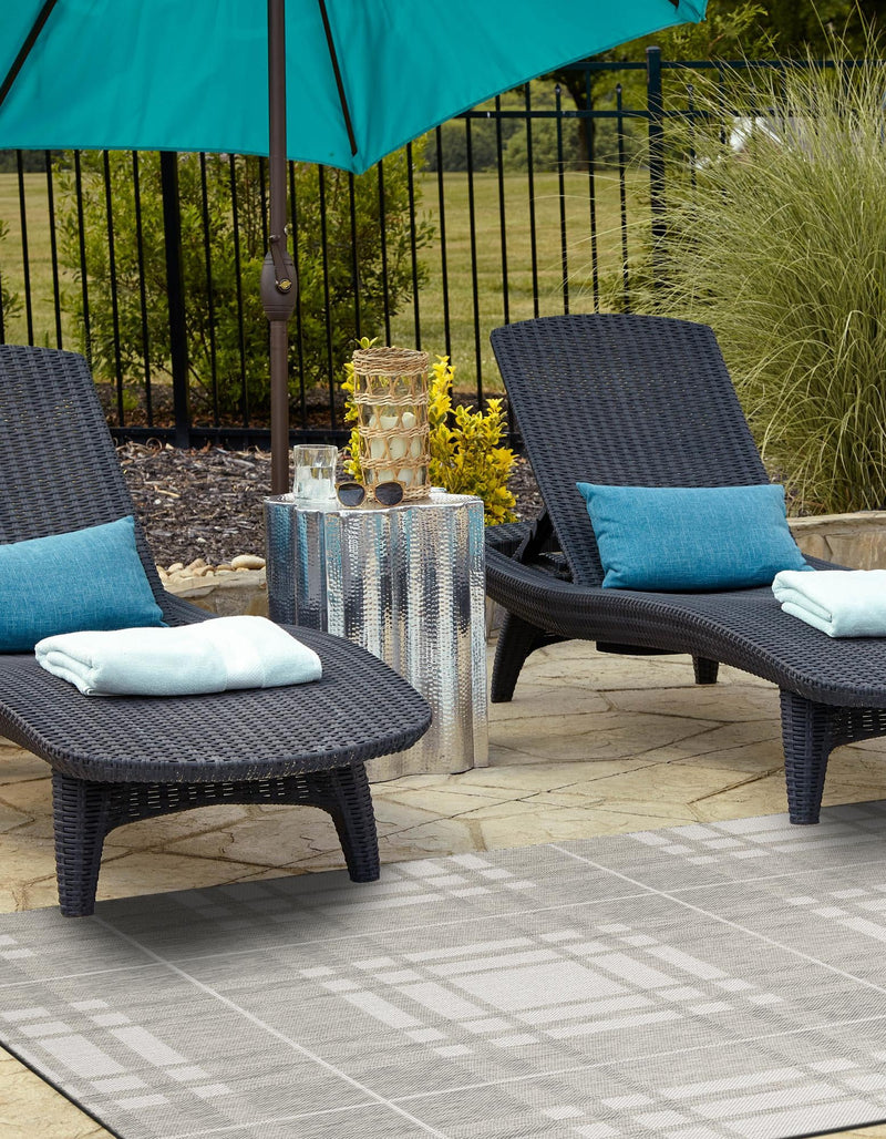 Patio Plaid Collection Area Rug - Terrace Rectangle Gray lifestyle 20