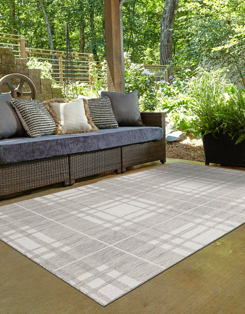 Patio Plaid Collection Area Rug - Terrace Rectangle Gray lifestyle 26