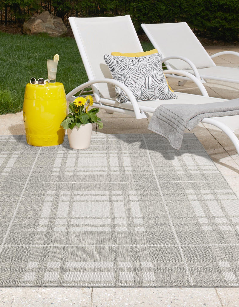 Patio Plaid Collection Area Rug - Terrace Rectangle Gray lifestyle 38
