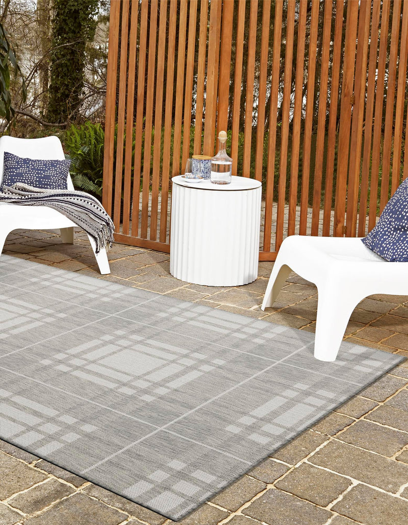 Patio Plaid Collection Area Rug - Terrace Rectangle Gray lifestyle 44