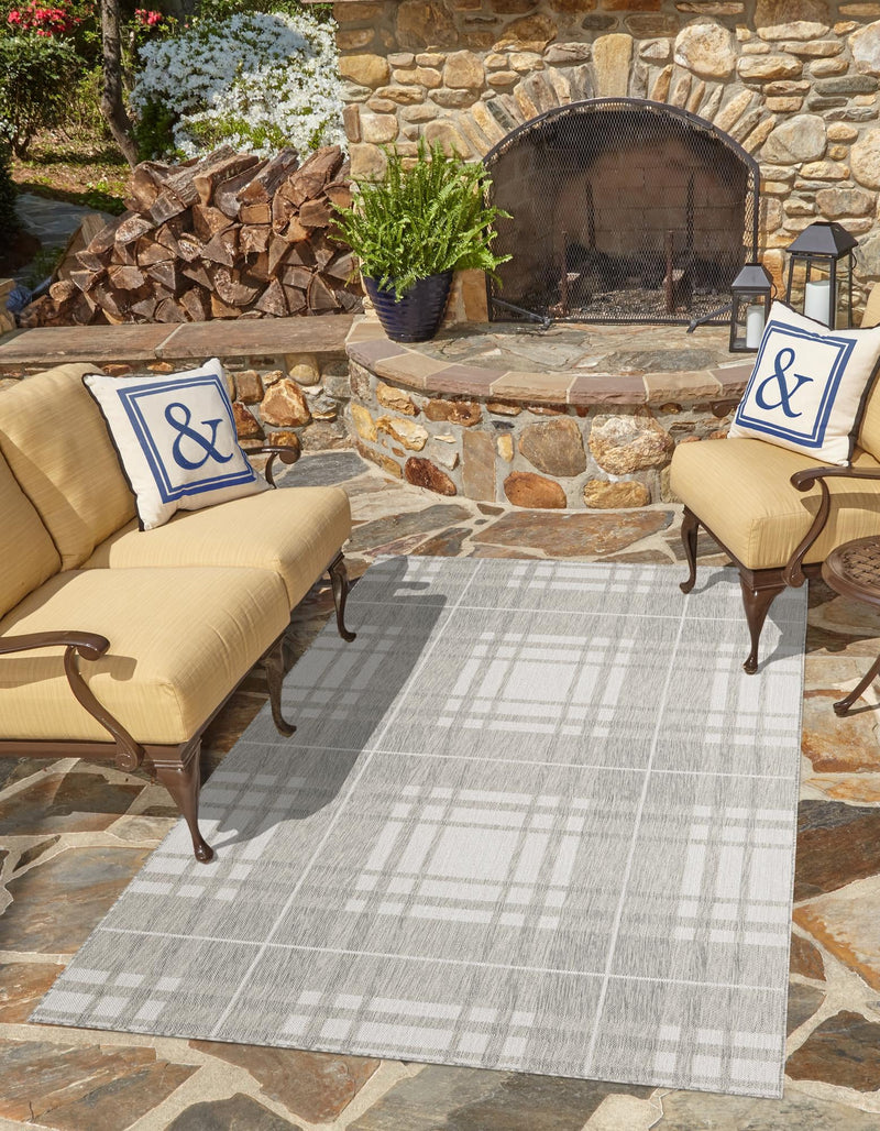 Patio Plaid Collection Area Rug - Terrace Rectangle Gray lifestyle 56
