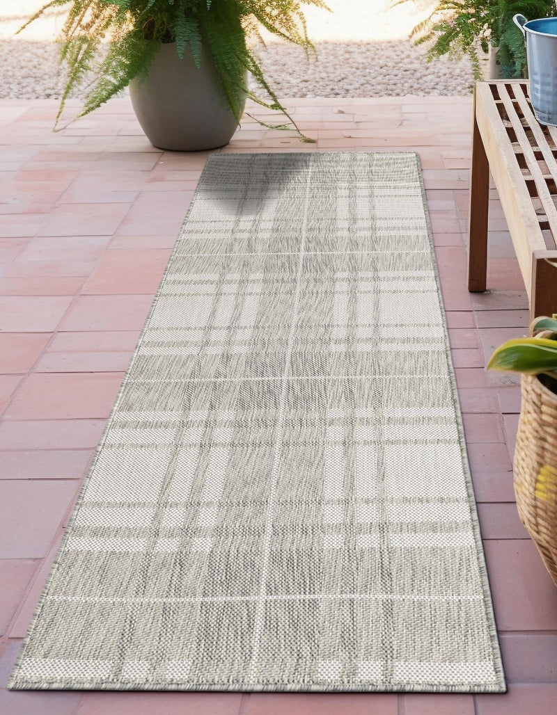 Patio Plaid Collection Area Rug - Terrace Runner Gray lifestyle 139