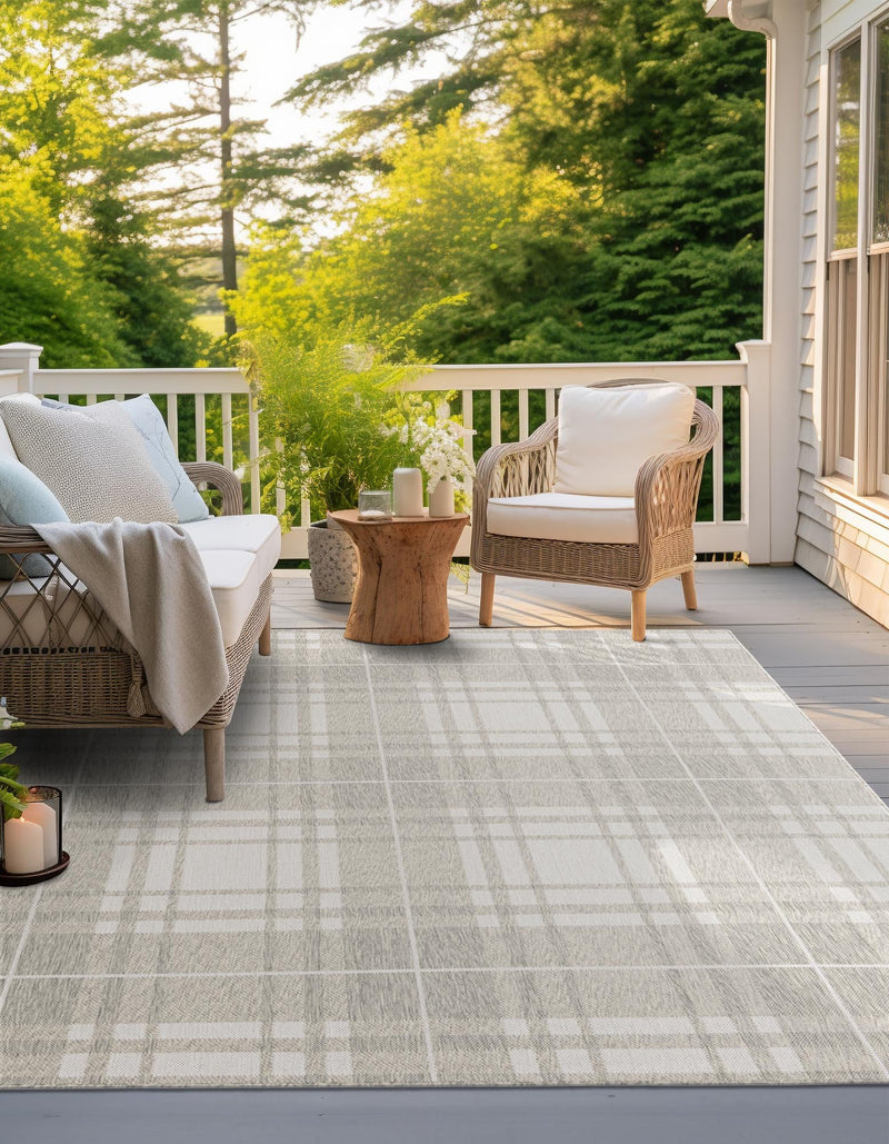Patio Plaid Collection Area Rug - Terrace Square Gray lifestyle 5