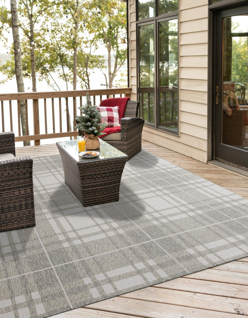 Patio Plaid Collection Area Rug - Terrace Square Gray lifestyle 15