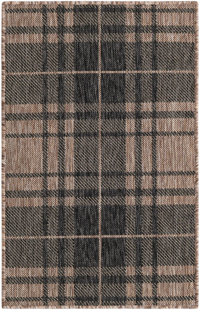 Patio Plaid Collection Area Rug - Terrace Rectangle Black and Brown lifestyle 3