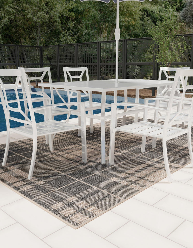 Patio Plaid Collection Area Rug - Terrace Rectangle Black and Brown lifestyle 42