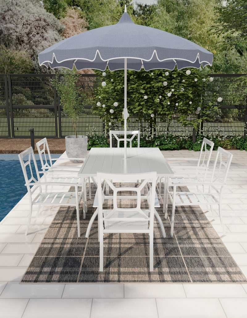 Patio Plaid Collection Area Rug - Terrace Rectangle Black and Brown lifestyle 48