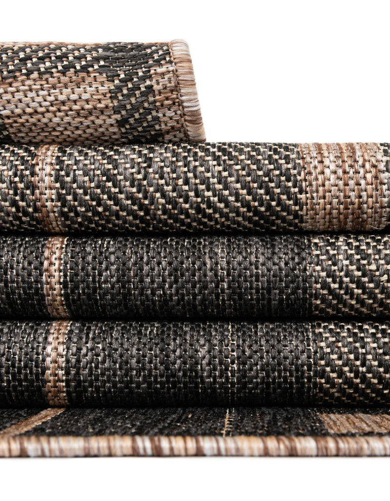 Patio Plaid Collection Area Rug - Terrace Rectangle Black and Brown lifestyle 84