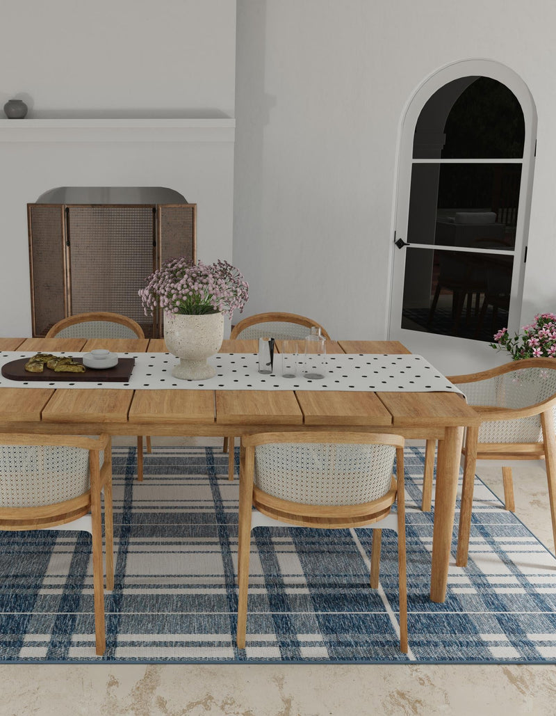 Patio Plaid Collection Area Rug - Terrace Rectangle Blue lifestyle 10