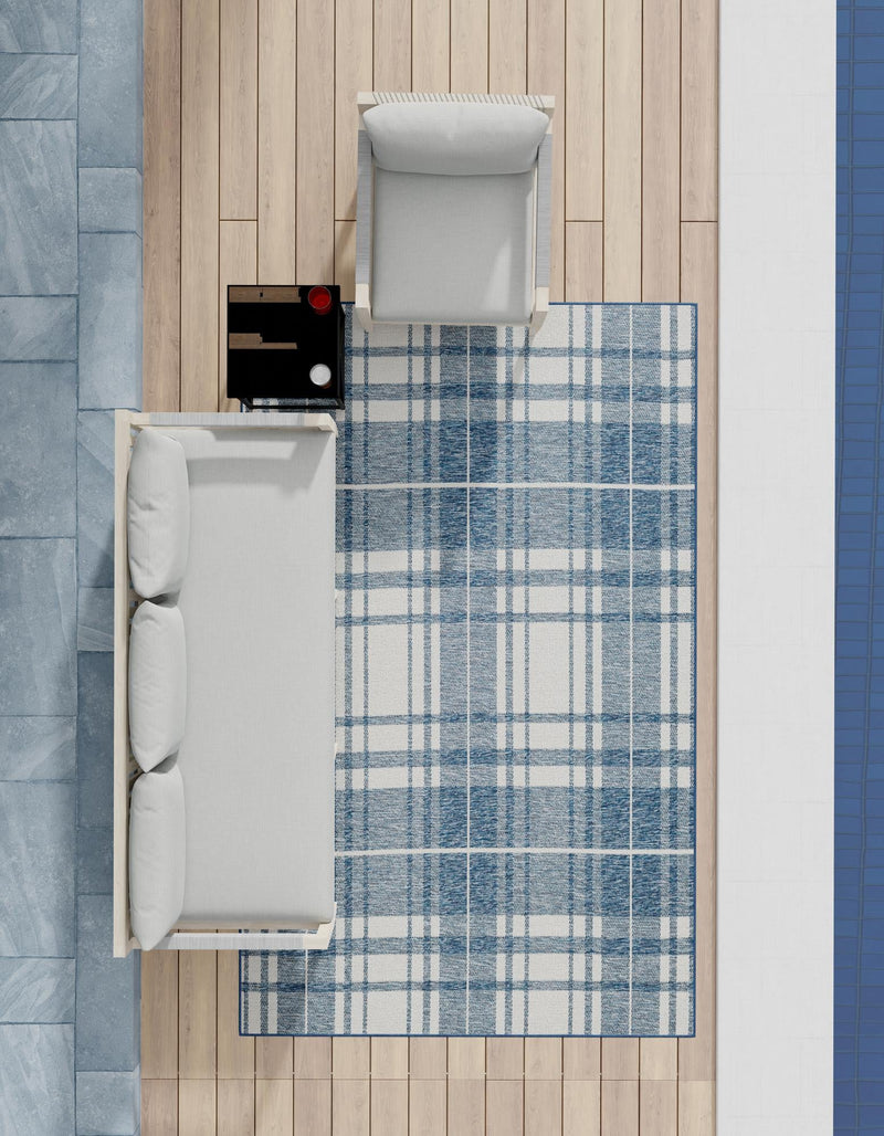 Patio Plaid Collection Area Rug - Terrace Rectangle Blue lifestyle 21