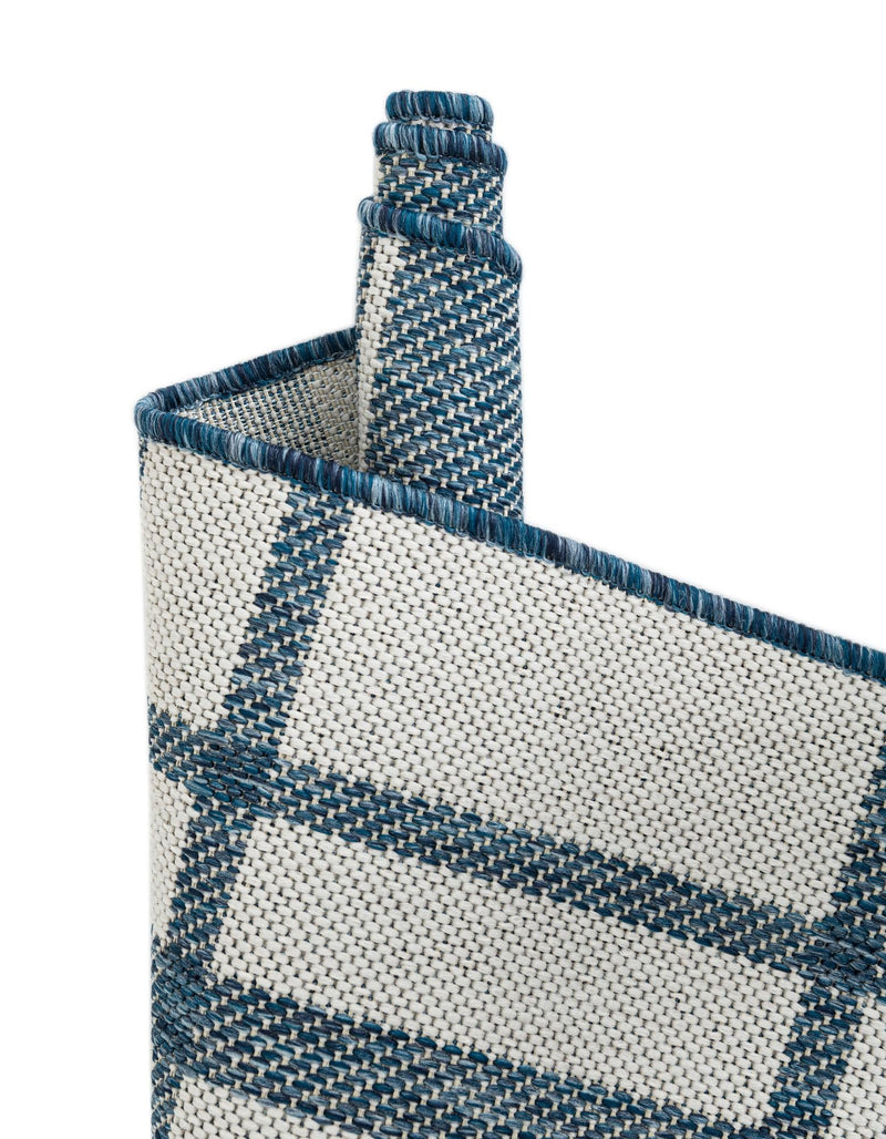 Patio Plaid Collection Area Rug - Terrace Round Blue lifestyle 17