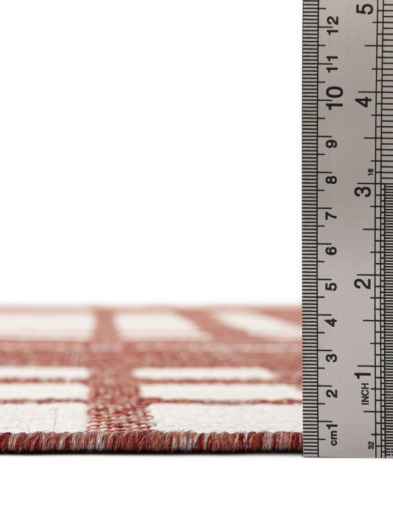 Patio Plaid Collection Area Rug - Terrace Square Red lifestyle 13