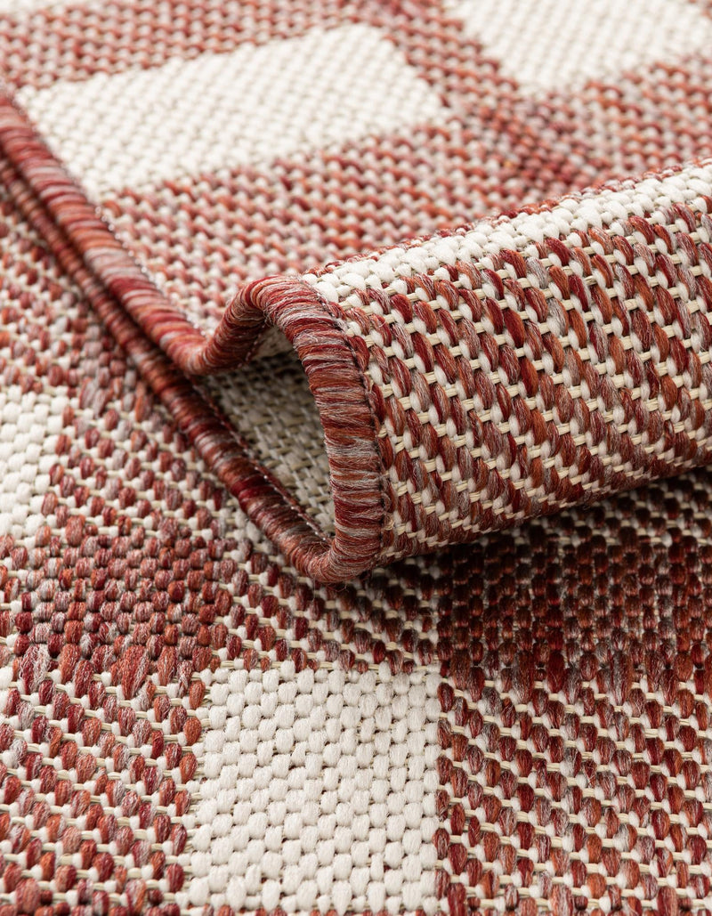 Patio Plaid Collection Area Rug - Terrace Square Red lifestyle 14