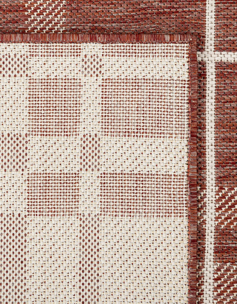 Patio Plaid Collection Area Rug - Terrace Square Red lifestyle 17