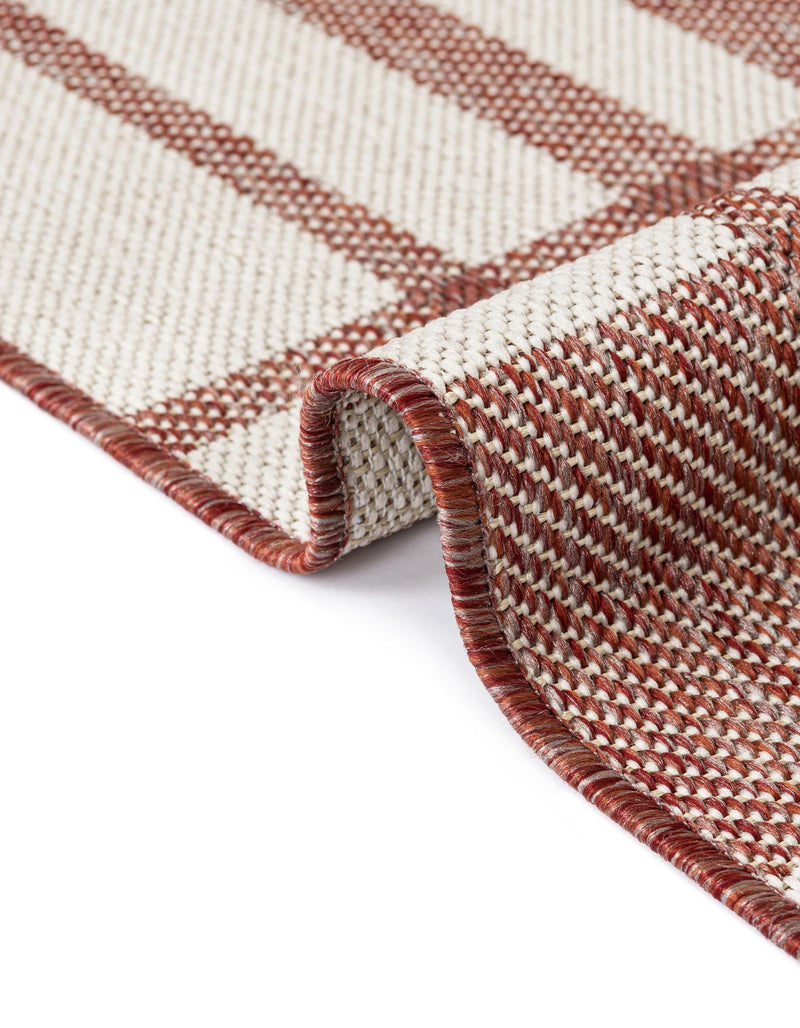 Patio Plaid Collection Area Rug - Terrace Square Red lifestyle 18