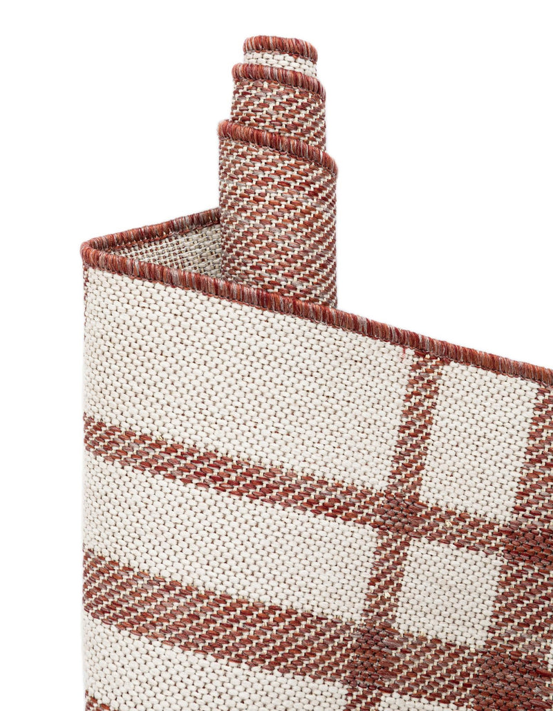 Patio Plaid Collection Area Rug - Terrace Square Red lifestyle 19