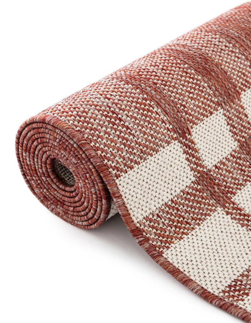 Patio Plaid Collection Area Rug - Terrace Square Red lifestyle 20