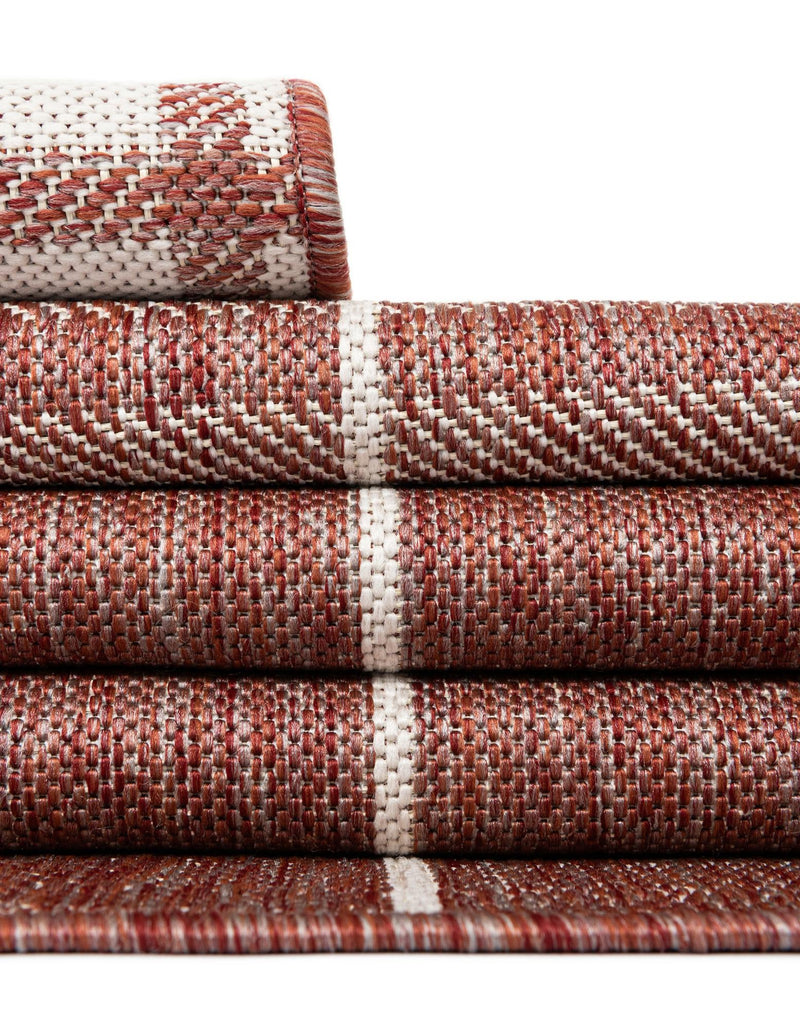 Patio Plaid Collection Area Rug - Terrace Square Red lifestyle 22