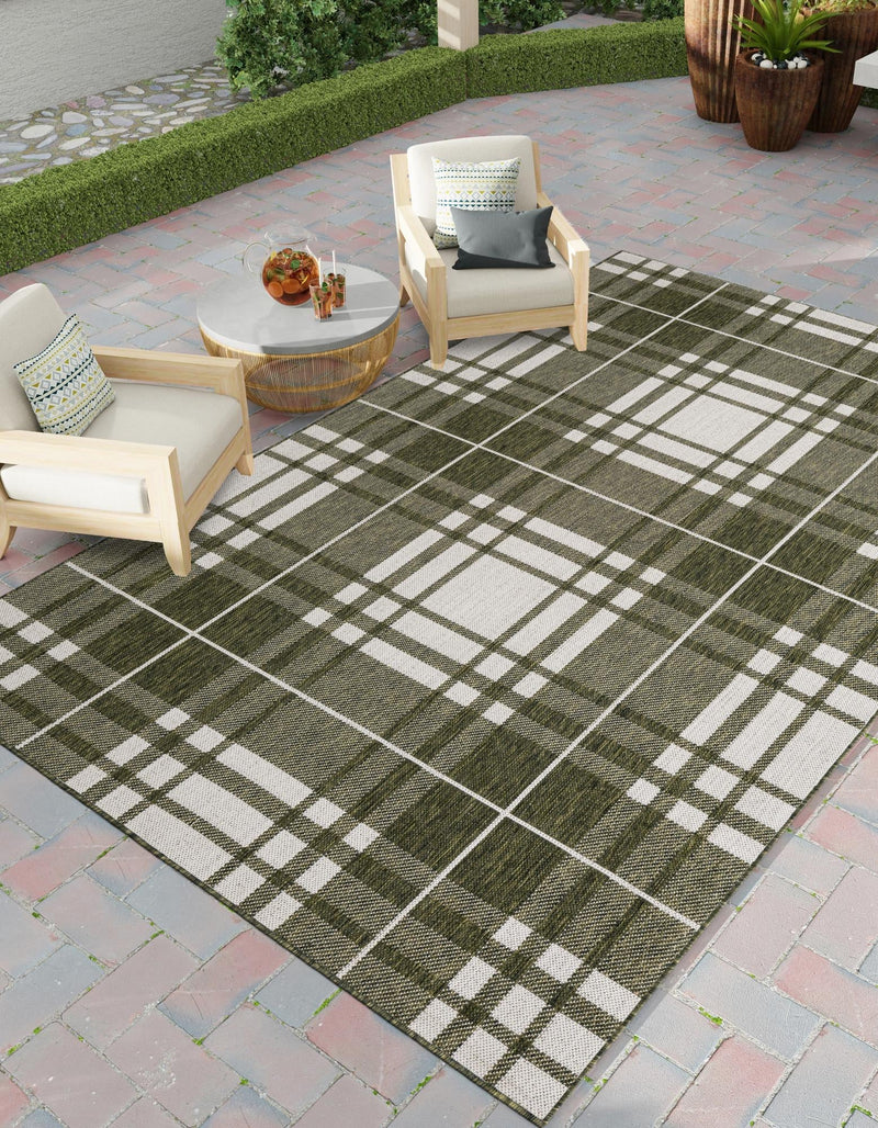 Patio Plaid Collection Area Rug - Terrace Rectangle Green lifestyle 19