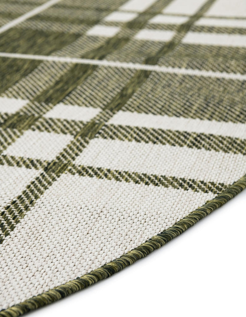 Patio Plaid Collection Area Rug - Terrace Round Green lifestyle 15