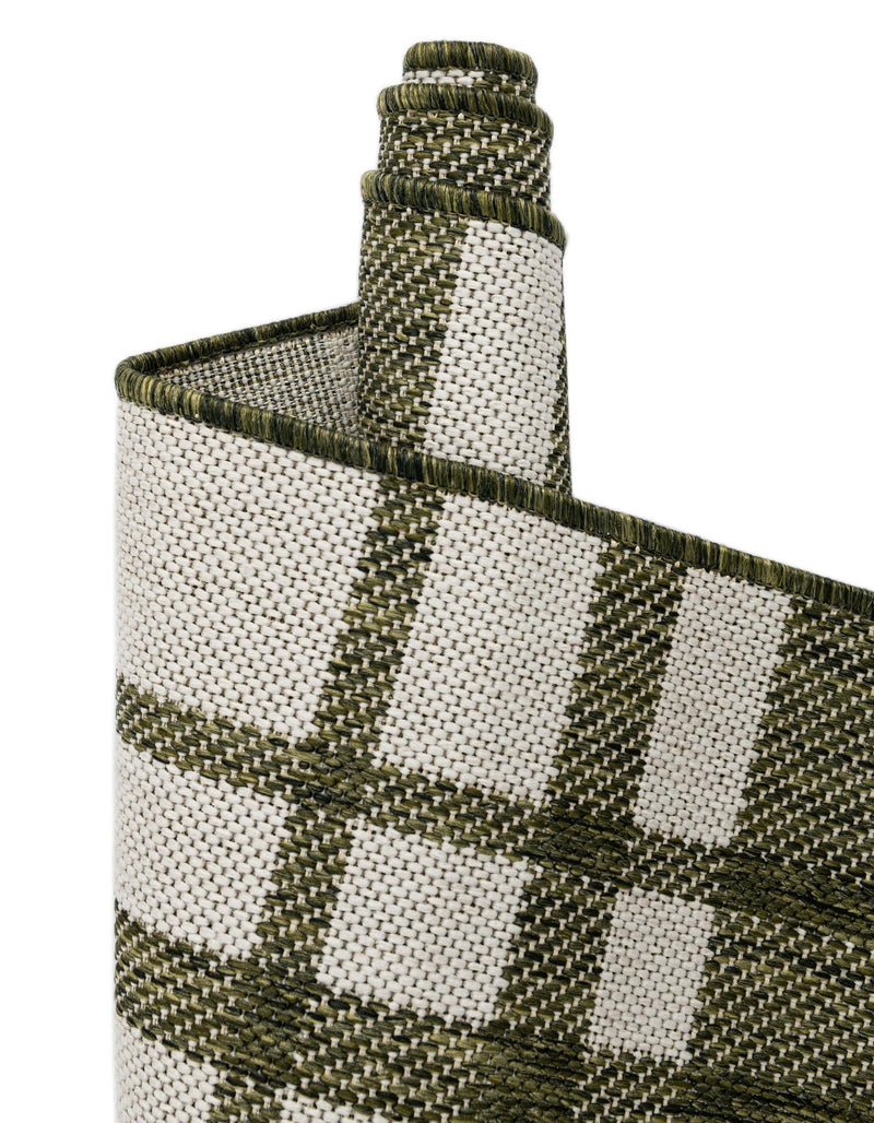 Patio Plaid Collection Area Rug - Terrace Round Green lifestyle 23
