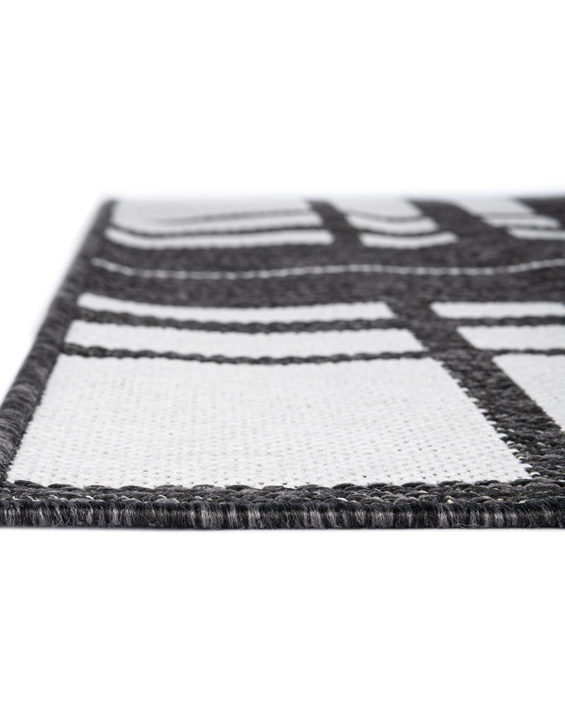 Patio Plaid Collection Area Rug - Terrace Rectangle Black and White lifestyle 70