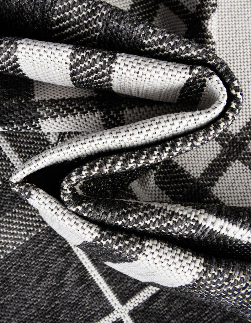 Patio Plaid Collection Area Rug - Terrace Rectangle Black and White lifestyle 72