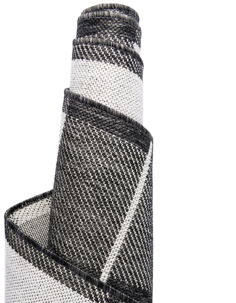 Patio Plaid Collection Area Rug - Terrace Rectangle Black and White lifestyle 79
