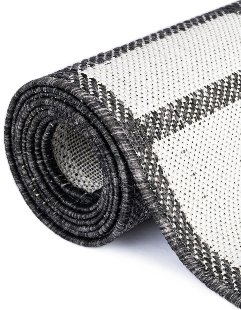 Patio Plaid Collection Area Rug - Terrace Rectangle Black and White lifestyle 81