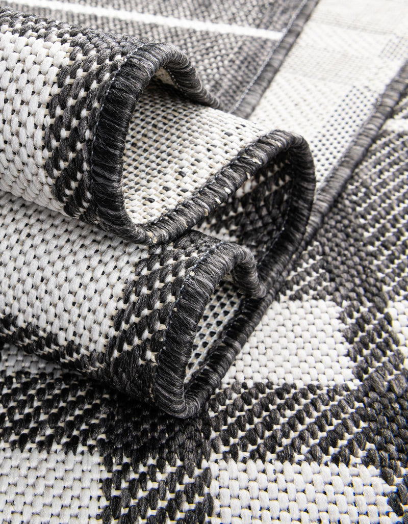 Patio Plaid Collection Area Rug - Terrace Rectangle Black and White lifestyle 83