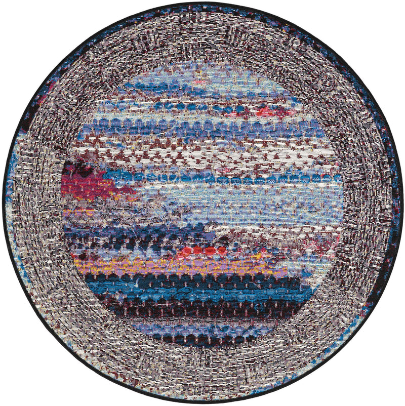 Urban Terrace Collection Area Rug - Oasis Round Multi lifestyle 24