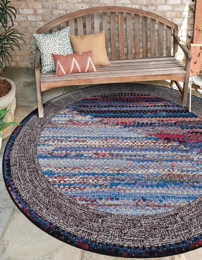 Urban Terrace Collection Area Rug - Oasis Round Multi lifestyle 27
