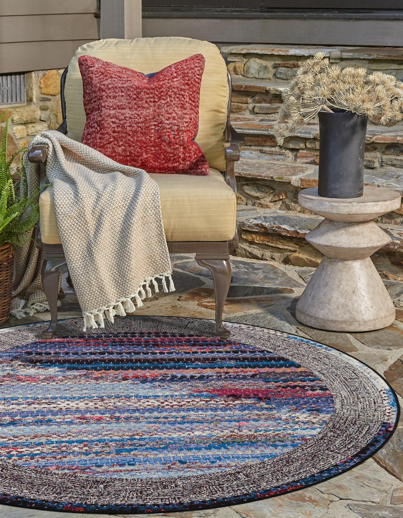 Urban Terrace Collection Area Rug - Oasis Round Multi lifestyle 33
