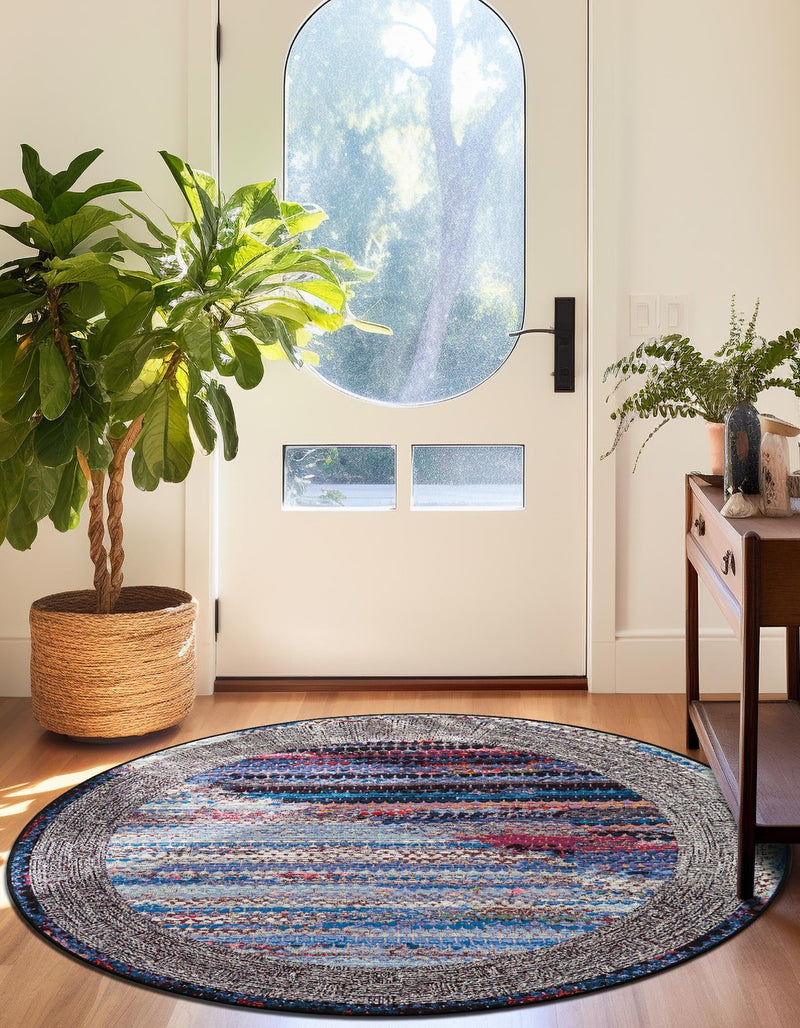 Urban Terrace Collection Area Rug - Oasis Round Multi lifestyle 36
