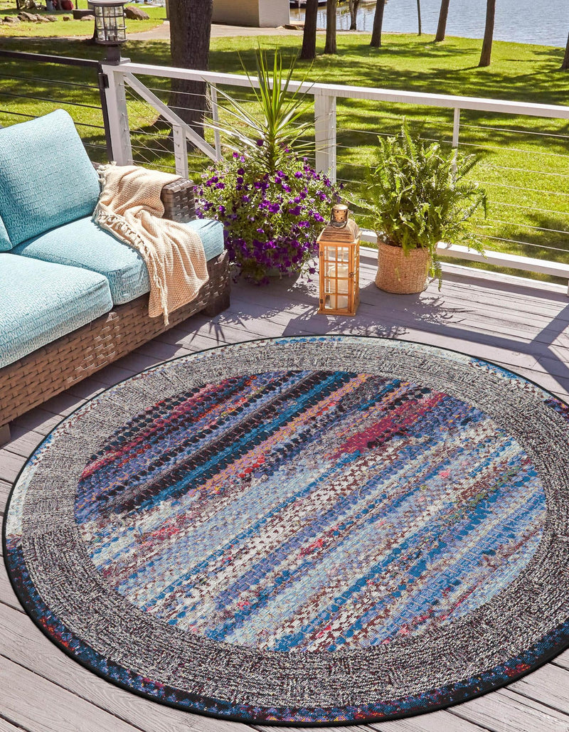 Urban Terrace Collection Area Rug - Oasis Round Multi lifestyle 39