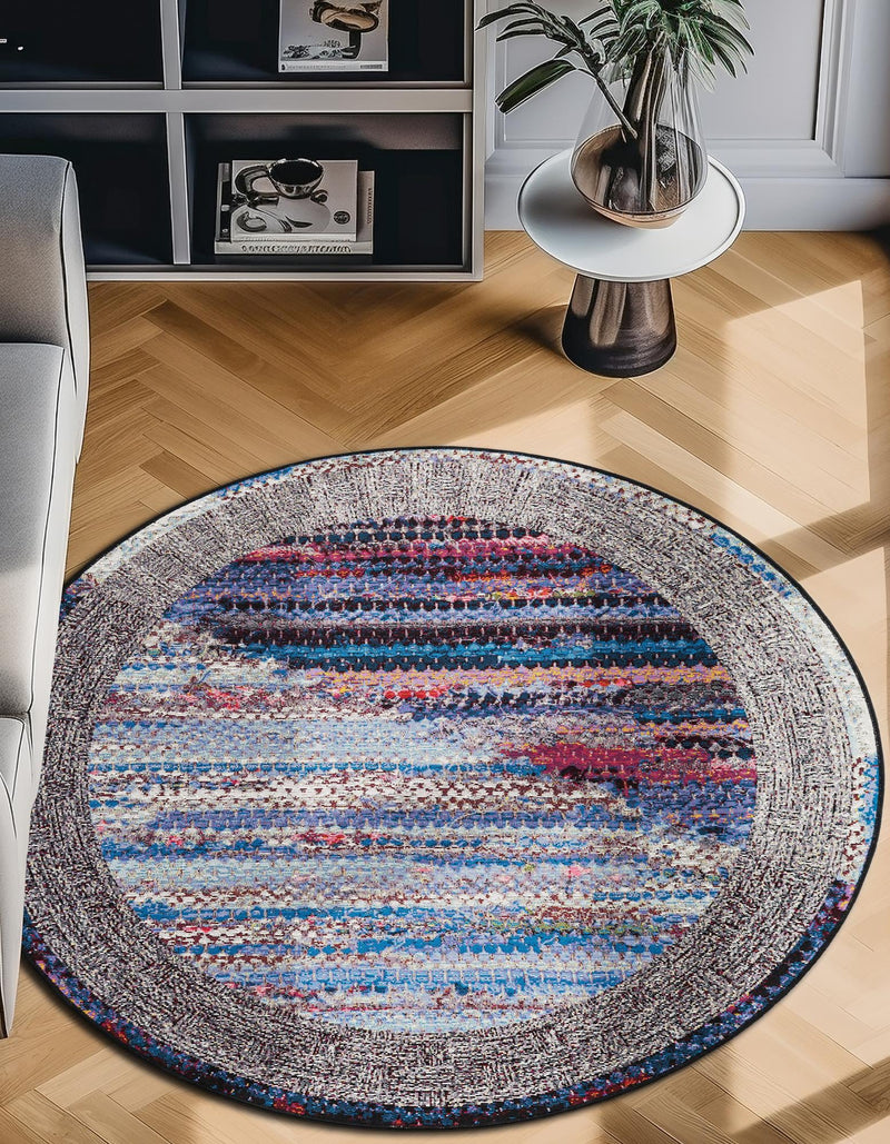 Urban Terrace Collection Area Rug - Oasis Round Multi lifestyle 54