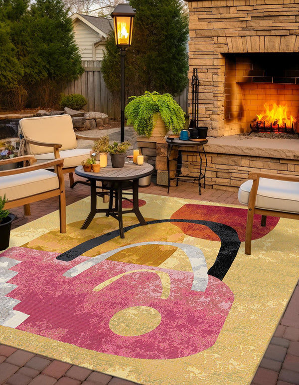 Urban Terrace Collection Area Rug - Skyline Square Multi lifestyle 50