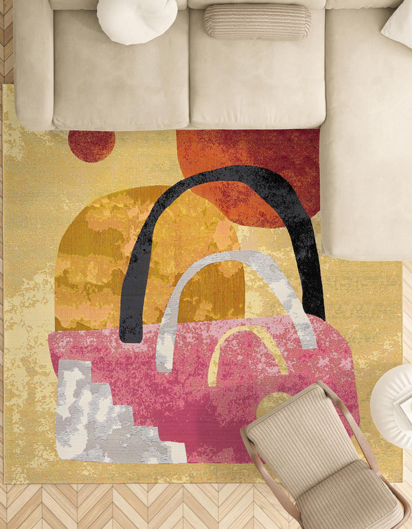 Urban Terrace Collection Area Rug - Skyline Square Multi lifestyle 53