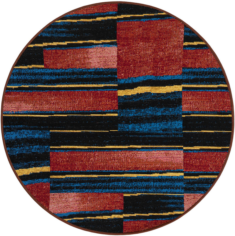 Urban Terrace Collection Area Rug - Courtyard Round Multi lifestyle 24