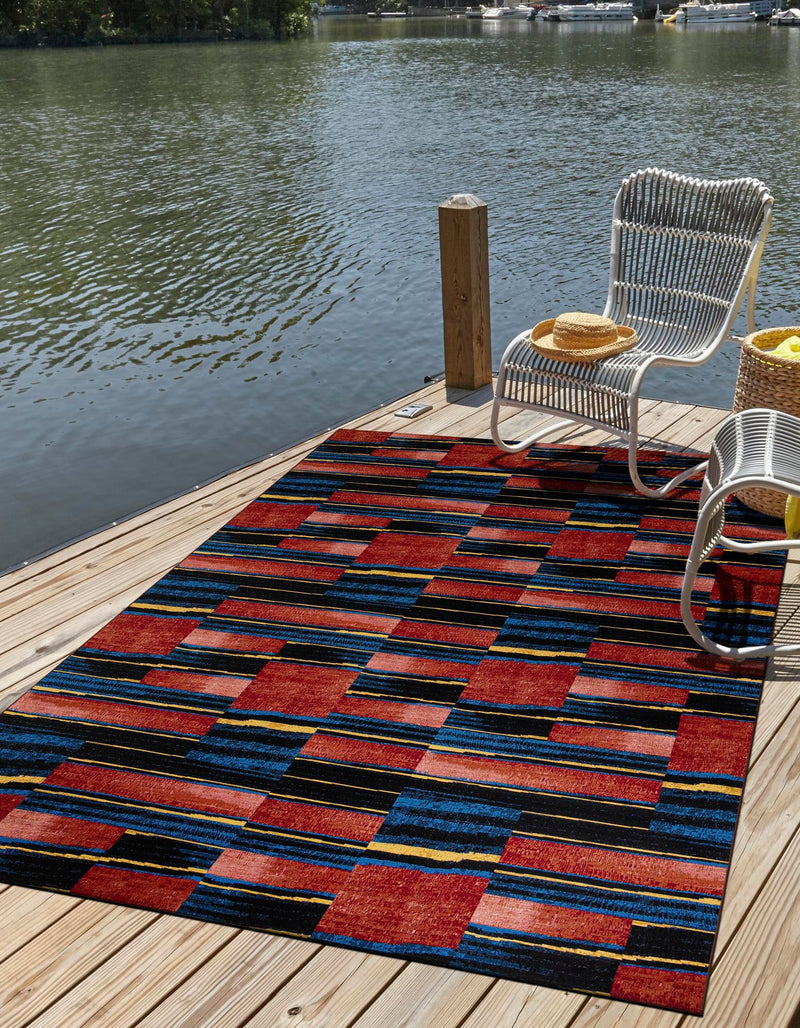 Urban Terrace Collection Area Rug - Courtyard Rectangle Multi lifestyle 2