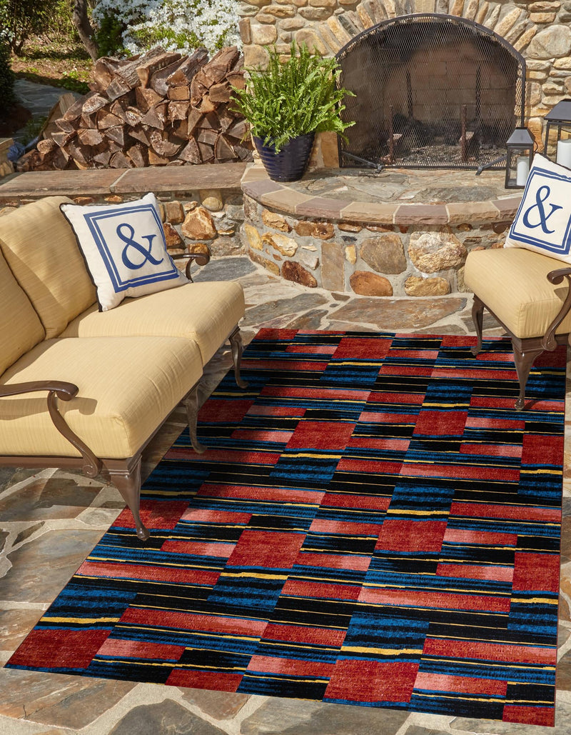 Urban Terrace Collection Area Rug - Courtyard Rectangle Multi lifestyle 4