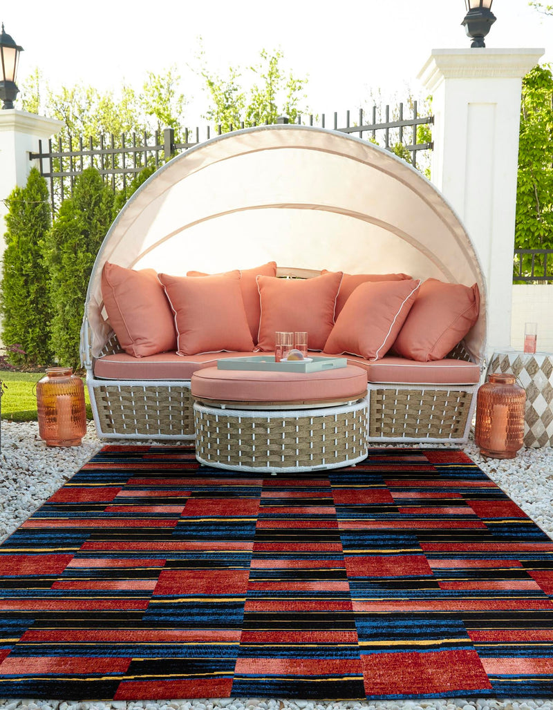 Urban Terrace Collection Area Rug - Courtyard Rectangle Multi lifestyle 6