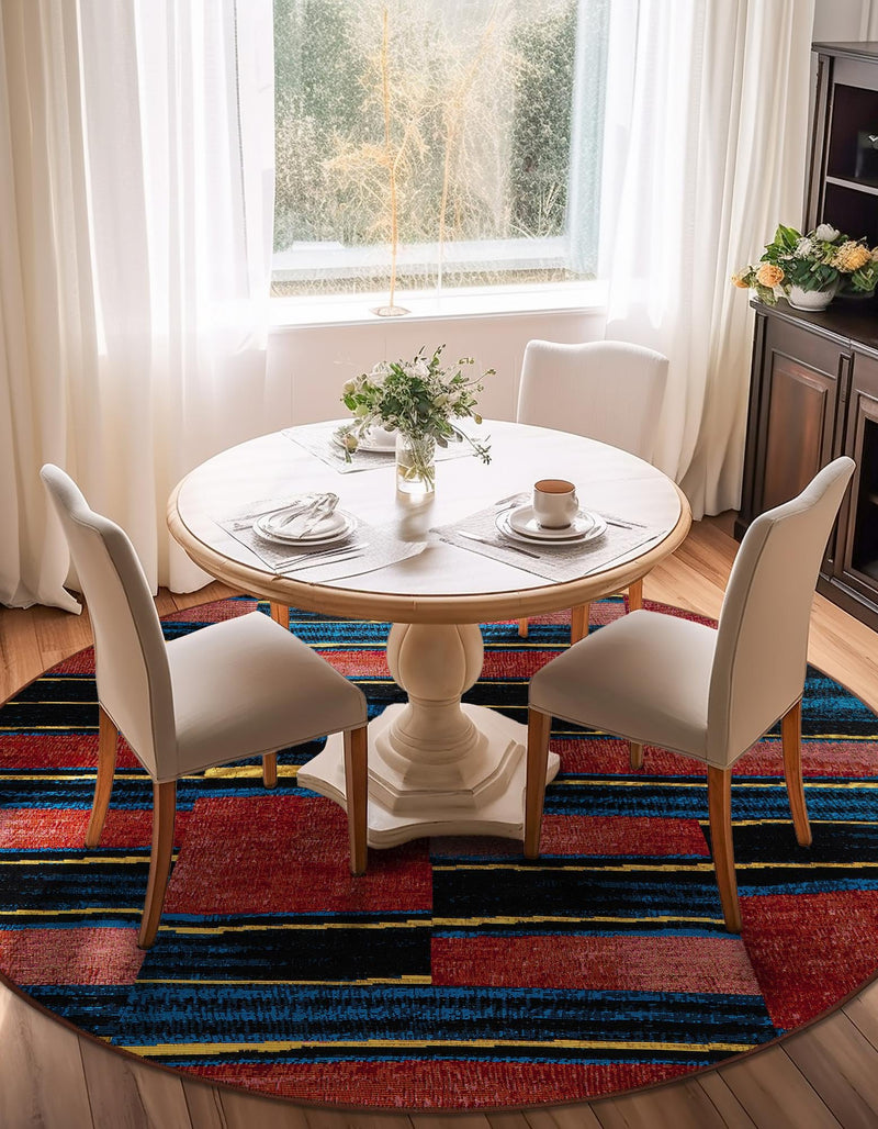 Urban Terrace Collection Area Rug - Courtyard Round Multi lifestyle 30